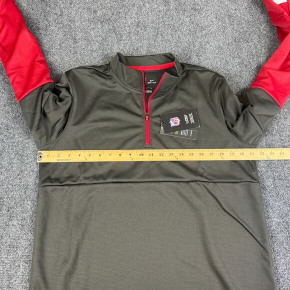 Tampa Bay Buccaneers Pullover Mens M Gray On Field Coaches Jacket 1/4 Zip Nike - Picture 8 of 10